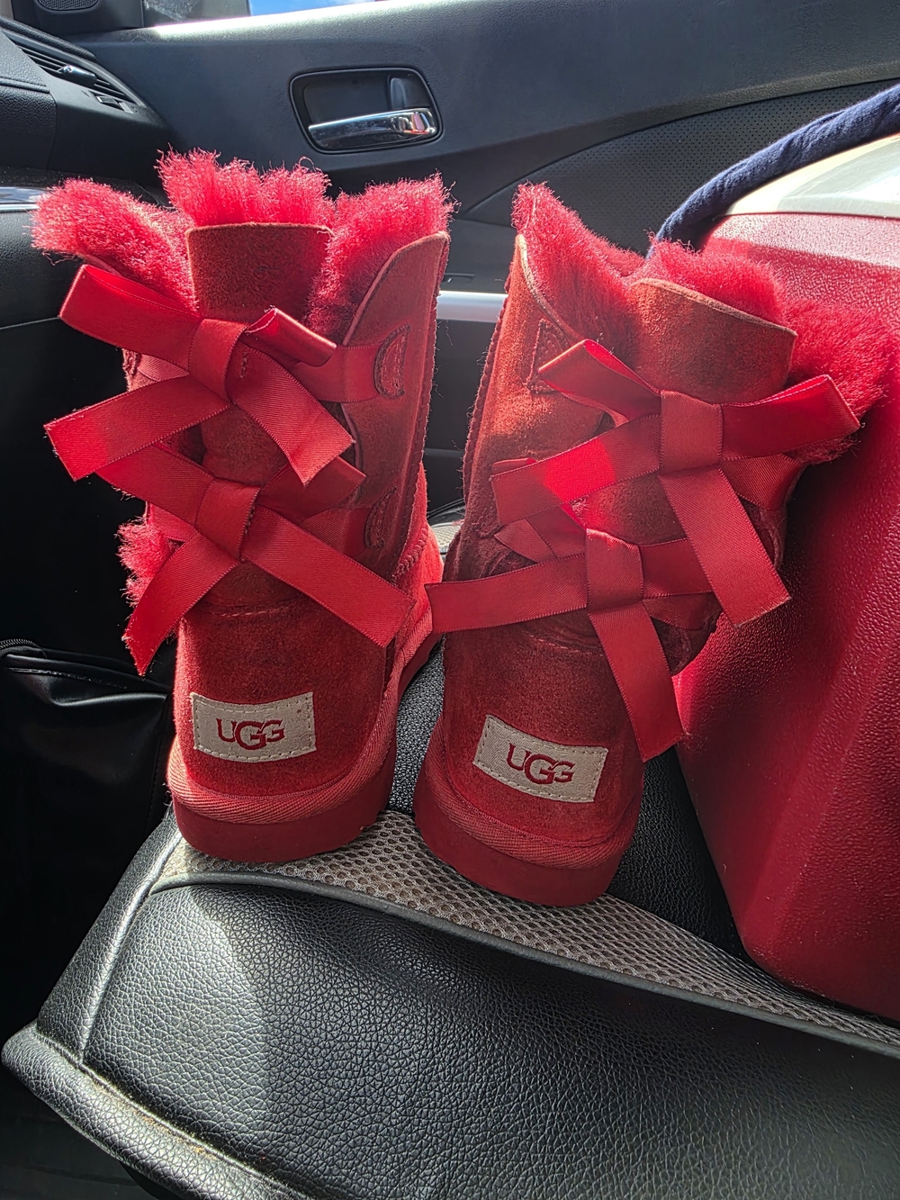 UGG Girl's Red Bailey Bow Boots